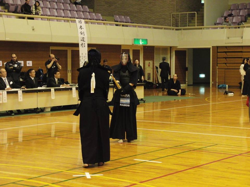 Natalia durante uno de sus combates en el Festival de Kendo en Atsugi. 